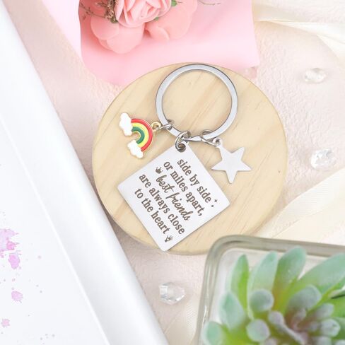 XZtimes Best Friends Gifts for Women Keychain هدايا الصداقة لأفضل صديق مدروس ودية لمسافات طويلة Bff كيرينغ يعرض لها هدايا عيد الميلاد عيد ميلاد عيد الحب الذكرى السنوية in Kuwait