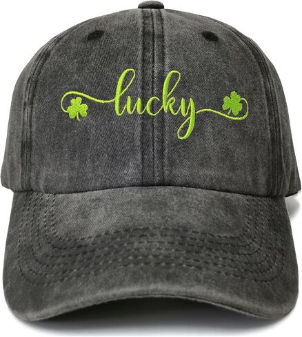 Shenbors Embroidered Lucky Shamrock Baseball Hat for Women Men, St.Patrick's Day Gift, Irish Clover Hat Ireland Dad Hat in Saudi Arabia