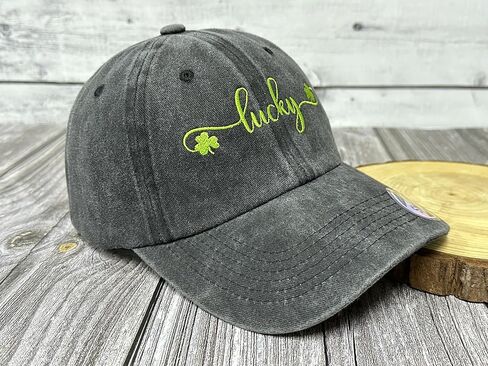 Shenbors Embroidered Lucky Shamrock Baseball Hat for Women Men, St.Patrick's Day Gift, Irish Clover Hat Ireland Dad Hat in Saudi Arabia