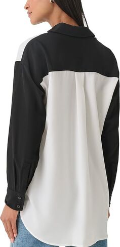 Karl Lagerfeld Paris Women's Soft Long Sleeve Colorblock Everyday Fashion Sport Blouse in Saudi Arabia