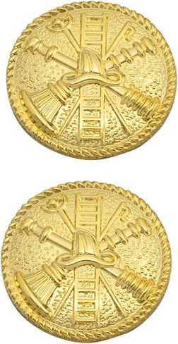 Smith & Warren Firefighter Scramble Vertical Ladder Collar Insignia with Rope Border Gold Finish Fire Uniform Pin in Saudi Arabia