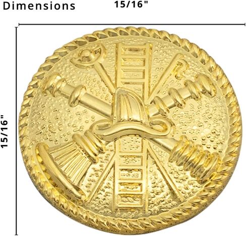 Smith & Warren Firefighter Scramble Vertical Ladder Collar Insignia with Rope Border Gold Finish Fire Uniform Pin in Saudi Arabia