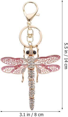 Amosfun Dragonfly Keychain car Charm Butterfly Keychains for Women Gifts- Creative Gradient Color Key Pendant Dragonfly- Design Key Chain Bag Decor in Saudi Arabia