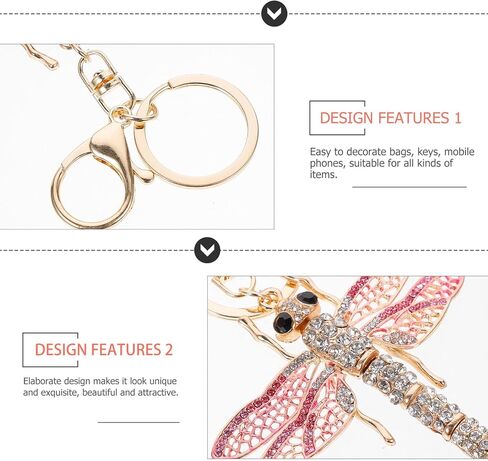 Amosfun Dragonfly Keychain car Charm Butterfly Keychains for Women Gifts- Creative Gradient Color Key Pendant Dragonfly- Design Key Chain Bag Decor in Saudi Arabia
