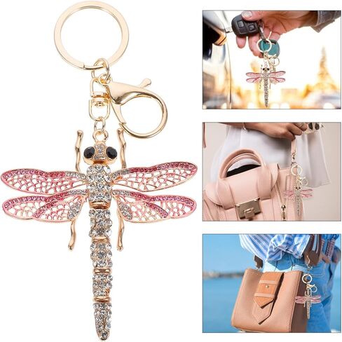 Amosfun Dragonfly Keychain car Charm Butterfly Keychains for Women Gifts- Creative Gradient Color Key Pendant Dragonfly- Design Key Chain Bag Decor in Saudi Arabia