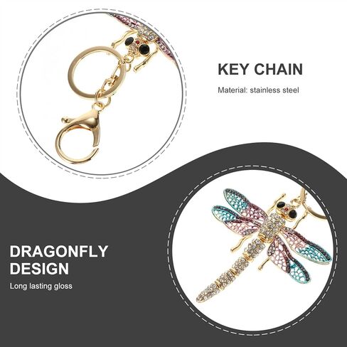 Amosfun Dragonfly Keychain car Charm Butterfly Keychains for Women Gifts- Creative Gradient Color Key Pendant Dragonfly- Design Key Chain Bag Decor in Saudi Arabia
