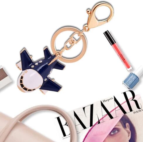 ARFUKA Keychain Airplane Pendant Keyring Metal Key Ring Bag Charm Christmas Birthday Gift Keychains Key Chain Key Ring Holder for Men and Women, Blue, One size in Kuwait
