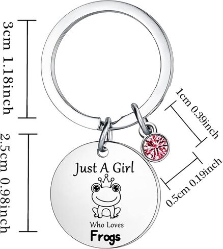 سلسلة مفاتيح بتصميم ضفدع مضحكة للبنات لمحبي الضفادع بعبارة Just A Girl Who Loves Frogs هدايا للابنة والأخت وابنة الأخت والفتيات، سلسلة مفاتيح لصديقة، فضي، مقاس واحد, فضي, One Size in Kuwait