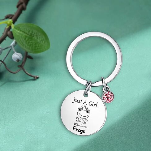 سلسلة مفاتيح بتصميم ضفدع مضحكة للبنات لمحبي الضفادع بعبارة Just A Girl Who Loves Frogs هدايا للابنة والأخت وابنة الأخت والفتيات، سلسلة مفاتيح لصديقة، فضي، مقاس واحد, فضي, One Size in Kuwait