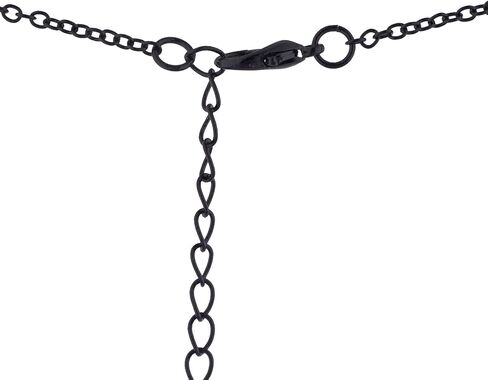 LUX ACCESSORIES عقد بسلسلة من الأحجار الكريمة باللون الفضي على شكل هلال وقمر بسيط in Kuwait