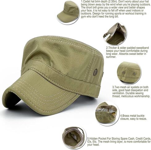 Loneshark المخفية جيب الجيش كاديت قبعات للرجال شبكة الثقوب المرأة العسكرية كاديت القبعات شقة أعلى دورية كاسترو فيلق أبي قبعة in Kuwait