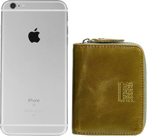 Vintage Full Top Grain Leather Wallet RFID Blocking Multi Card Case with Zipper Pocket Card Holder for Men Women Gift Box in Kuwait