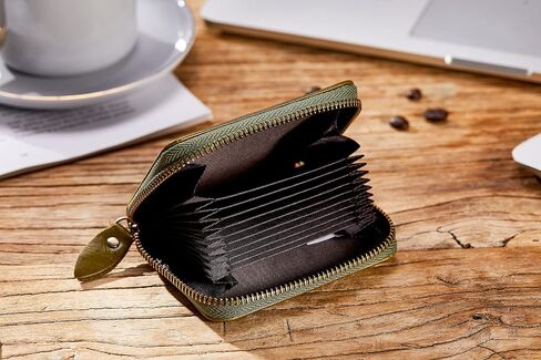 Vintage Full Top Grain Leather Wallet RFID Blocking Multi Card Case with Zipper Pocket Card Holder for Men Women Gift Box in Kuwait