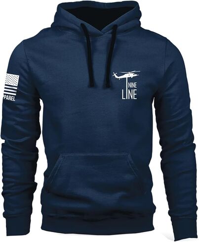 سترة بغطاء للرأس باللون الأزرق الداكن من Nine Line - سويت شيرت بقلنسوة يحمل العلم الأمريكي - نجوم وخطوط ترمز إلى الحرية in Kuwait