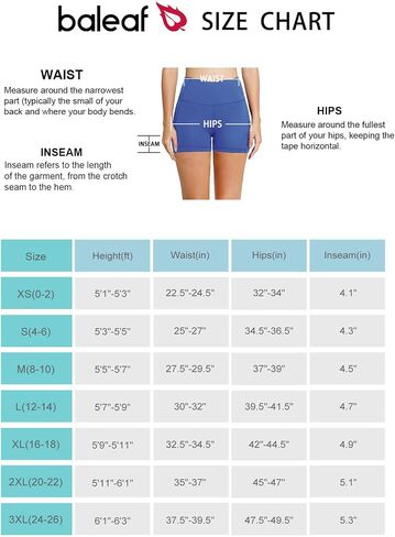BALEAF Biker Shorts Women Yoga Gym Workout Spandex Running Volleyball Tummy Control Compression Shorts with Pockets 5" Earth Blue XXL in Saudi Arabia