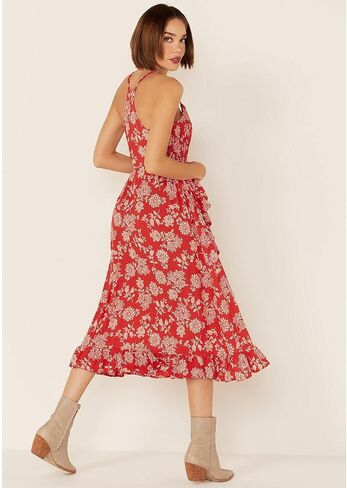 Angie womens OVERDYE TIE NECK STRAPPY BACK TIERED SKIRT MAXI DRESS Casual Dress in Saudi Arabia