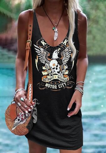 You Had Me at Day Drinking Mini Dress for Women Summer Sleeveless Deep V Neck Casual T Shirts Dresses Vintage Sundress in Saudi Arabia