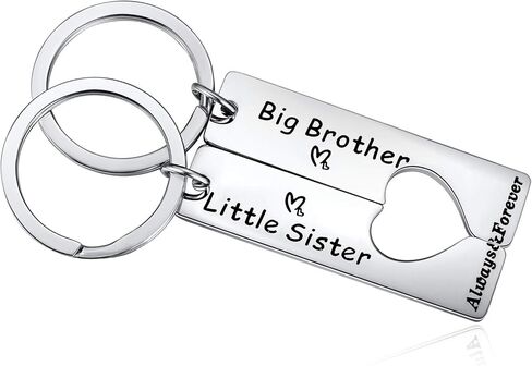رالوكيا سلسلة مفاتيح متطابقة بتصميم الاخ الكبير والاخت الصغيرة من قطعتين، افكار هدايا جديدة لعيد الاخوة والاعلان عن الحمل واعياد الميلاد والكريسماس in Kuwait