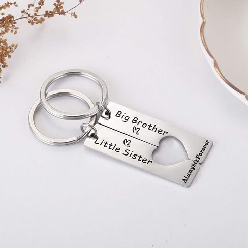 رالوكيا سلسلة مفاتيح متطابقة بتصميم الاخ الكبير والاخت الصغيرة من قطعتين، افكار هدايا جديدة لعيد الاخوة والاعلان عن الحمل واعياد الميلاد والكريسماس in Kuwait