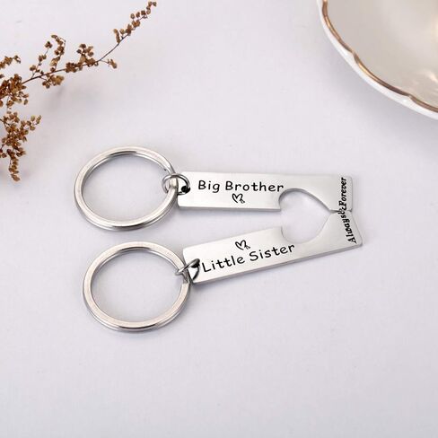 رالوكيا سلسلة مفاتيح متطابقة بتصميم الاخ الكبير والاخت الصغيرة من قطعتين، افكار هدايا جديدة لعيد الاخوة والاعلان عن الحمل واعياد الميلاد والكريسماس in Kuwait