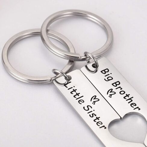 رالوكيا سلسلة مفاتيح متطابقة بتصميم الاخ الكبير والاخت الصغيرة من قطعتين، افكار هدايا جديدة لعيد الاخوة والاعلان عن الحمل واعياد الميلاد والكريسماس in Kuwait