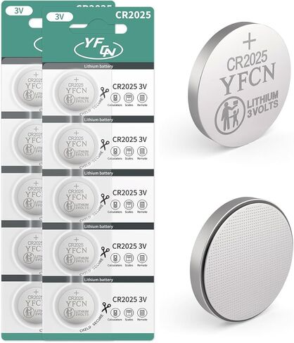 CR2025 Battery 3V Lithium Battery 5 Count Pack CR2025 Batteries for Key Fobs, Remote Control, lED Candles, Thermometers - CR 2025 Coin Cell Batteries - 5 Years Shelf Life in Saudi Arabia
