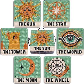 6pcs Diy diamond painting coasters kits for adults small diamond art kits for adults coasters beginners clearance diamond dotz kits for adults clearance adults'paint-by-number kits crystal art in Kuwait
