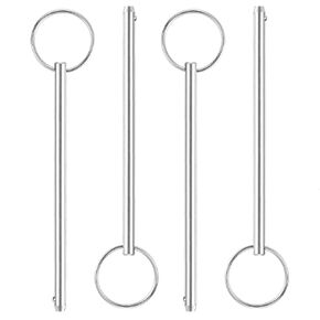 uxcell 4Pcs 6.3mmx105mm Quick Release Pins, 316 Stainless Steel Marine Hardware for Marine Mountain Seat, Ship Outfitting, Shipbuilding, Silver