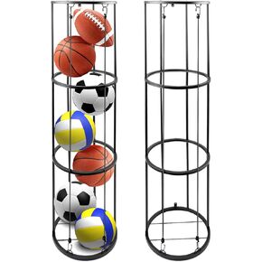 Garage Ball Storage,Ball Storage Rack,3 Layer Metal Vertical Ball Rack,Large Capacity Wall-Mounted Ball Organizer Holder For Balls,Soccer Volleyball Football Basketball,Sports Equipment Organizer