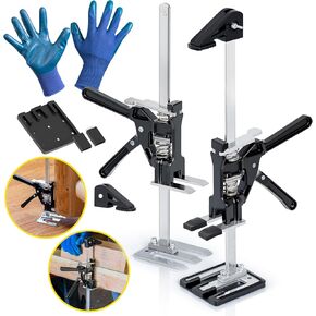 Labor Saving Arm Jack, Multifunctional Furniture Jacks 2PCS, Heavy Duty Hand Lifting Tool Jack for Installing Cabinet Jack, Wall Tile Locator and Furniture Lifter (Black)