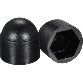 uxcell Plastic Dome Nut Protection Cap Covers, M6 Nut Cover Black 50pcs