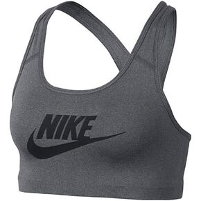 حمالة صدر رياضية للنساء من Nike Swoosh Futura، كربون هيذر/أسود 899370-091، مقاس X-Small