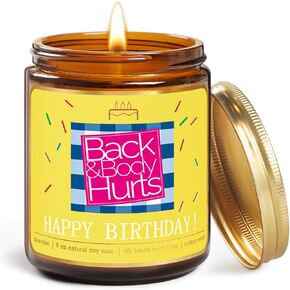 Happy Birthday Candle Gifts for Women,Unique Best Friend Birthday Gifts for Her,Sister,Funny Birthday Gifts for Men,Mom,Dad,Bestie Birthday Present,16 18 21 30 40 50 60 Bithday Gifts - Yellow