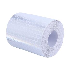 Walfront Reflective Tape Fluorescent White Reflective Safety Tape Hazard Warning Emergency Vehicle Safety Marking Tape Warning Tape Roll