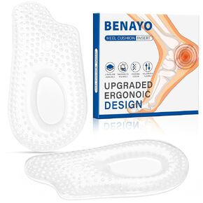 2Pairs Plantar Fasciitis Heel Cups Inserts,Heel Cushions for Plantar Fasciitis,Heel Pain,Heel Spur,Achilles Tendon,Shock Absorption Orthotic Inserts for Relieves Foot Pressure & Tired Achy Feet.