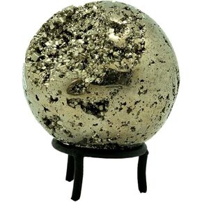 MINERALIST Collection Crystal Healing Stones, Pyrite Sphere Palm Stone, 1 LB Real Genuine Piedra Prita Gift Crystals, Rocks for Reiki, Yoga, Meditation, Chakra, Spiritual Decorative Gemstones