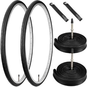700C Bike Tires 700x28C/28-622 60TPI and 700C Bike Tubes Presta Valve with 2 Tire Levers Compatible with 700 x 25C 700 x 28C Bike Bicycle Tires and Tubes