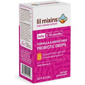 Lil Mixins Feeding Probiotic Drops for Baby | for Immune Support, Digestive & Gut Health | Lactobacillus Rhamnosus HN001 & HMO | 15mL, 1 Month Supply