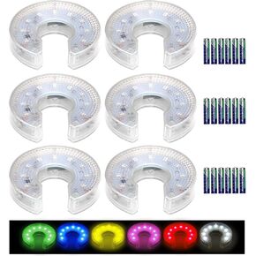 6 Pcs Colorful LED Golf Hole Lights Multicolor Glow Lamps for Night Golfing Putt-Putt Flag Cup llumination with Single Color and Breathing Modes Easy Installation Golf Parties and Outdoor Fun