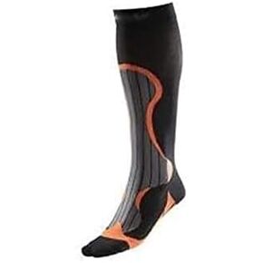 BriteLeafs Professional Cycling Athletic Sports Graduated Support Compression Socks - 20-30mmHg Firm Support, Knee High, Professional Grade, Unisex with Coolmax (Large, Black/Orange)