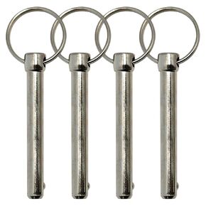 5/16" Diameter Quick Release Pin, Total Length 3.15", Effective Length 2.44", Stronger with Reinforced Pull Tab (4 Pack)