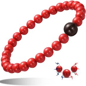 MAX Strength Hematite Magnetic Therapy Bracelet - Stress & Fidget Healing Product | Alternative Blood Pressure and Circulation Medicine - Size Adjustable Pain Relief Cordless Beads Magnetic Bracelet