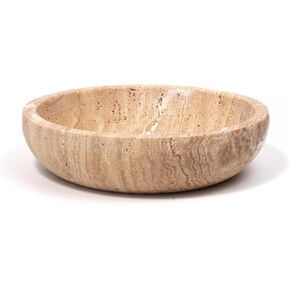 Travertine Decorative Bowls for Home Decor - Key Bowl for Entryway Table - Travertine Bowl for Kitchen Counter - Large Decorative Bowl - Organic Modern Home Decor Bowl - Centerpiece Bowl