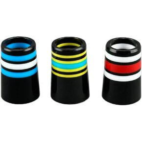 Pack of 3 Tip Size .370 Golf Ferrules Golf Sleeve Ferrules for Taper Tip Iron Wedges Multiple Color Rings Long Lasting Easy to Use Golf Club Ferrules
