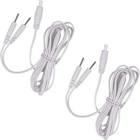2 Packs TENS Lead Wires 2.35mm Plug TENS to 2mm Pin Electrode Wires for TENS EMS Units, VOVOU Standard Electrodes Lead Wires with Upgraded Durability, Compatible with Most Electric Muscle Stimulators