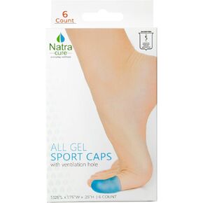 NatraCure Blue Gel Toe Cap and Finger Protector - 6 Pack - (Size: Large/X-Large) - Helps Cushion and Reduce Pain from Corns, Blisters, and Ingrown Nails