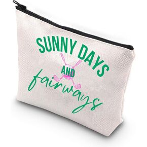 JNIAP Golf Player Makeup Bag Golfer Gifts Golf Lover Gifts Golfing Survival Kit Sunny Days And Fairways Golfing Zipper Bag (Sunny Days and)