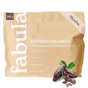 Fabula Collagen Creamer for Coffee with Hyaluronic Acid, MCT Oil and Organic Coconut Milk, Mocha Flavored, 8.5 OZ
