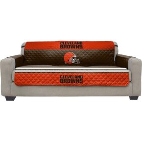 Pegasus Sports NFL Microfiber Furniture Protector Cover with Elastic Straps, Sofa, Cleveland Browns