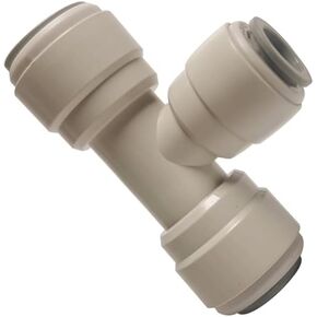 Acetal Copolymer 1/2" x 3/8" Tube OD Tube Fitting,Reducing Union Tee Connector, Push to connect for RO water filter system parts (pack of 5)
